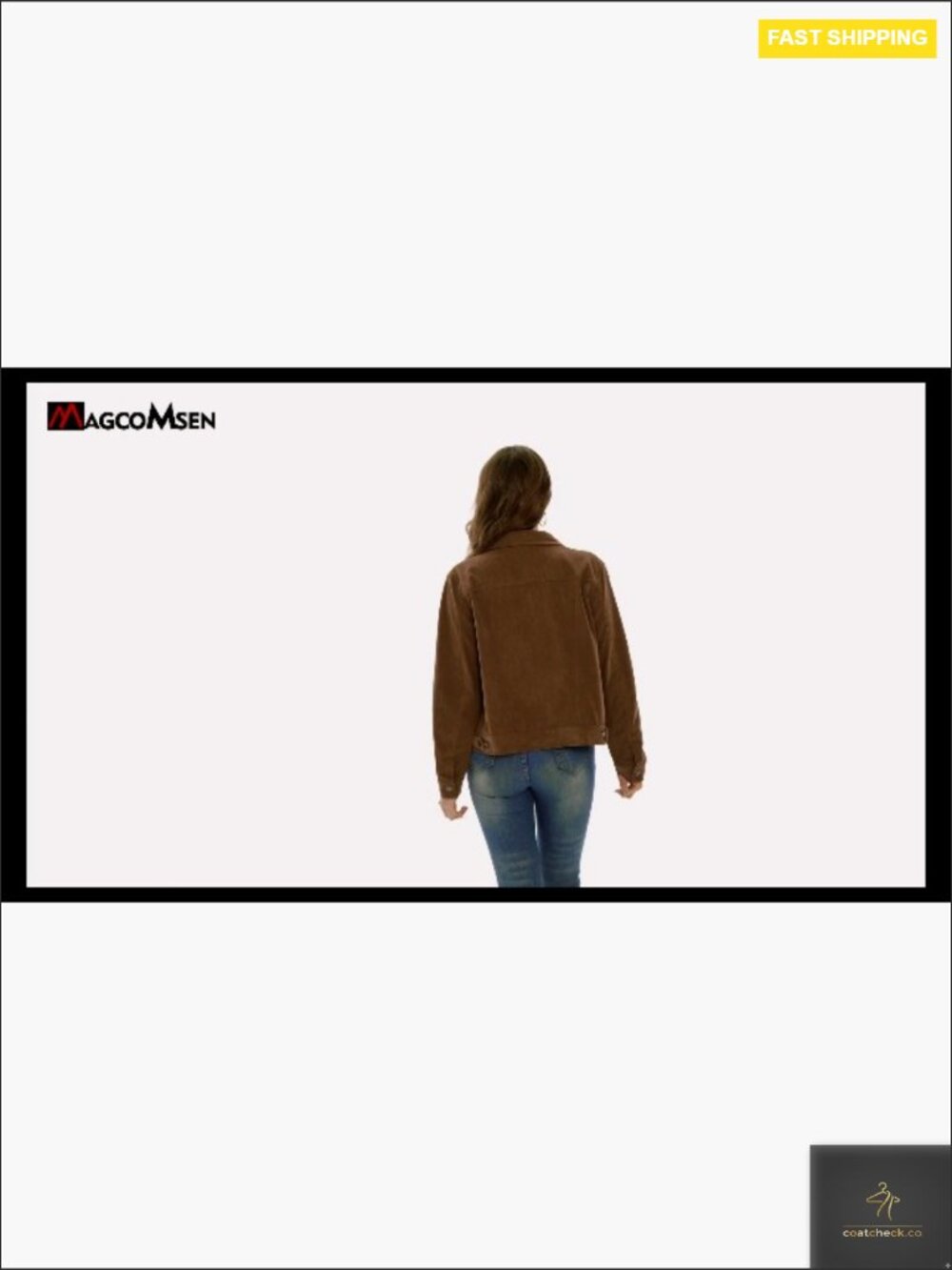 Cropped Corduroy Jacket Button Down Shacket Long Sleeve Flap Pockets Casual - Picture 7 of 7